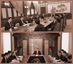 Сравнение встреч премьера КНР Ли Кэцяна и президента Гонконга Лян Чжэньина в 2014 и в 2015 гг. Коллаж NTDT