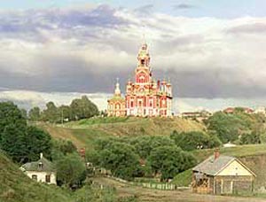Общий вид Николаевского собора с юго-запада Можайска. 1911 г. Фото: parnuexpress.ee
