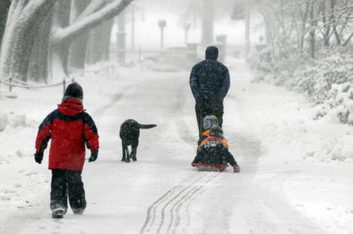 В Бостоне выпал снег. Фото: Darren McCollester/Getty Images