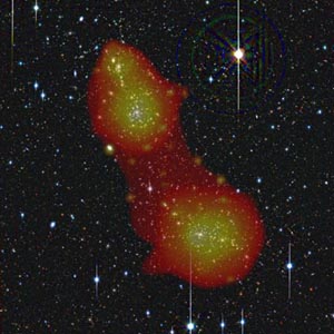 Астрономы обнаружили скрытое вещество. Фото: ESA/ XMM-Newton/ EPIC/ ESO (J. Dietrich)/ SRON (N. Werner)/ MPE (A. Finoguenov)