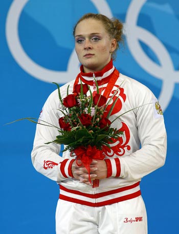 Оксана Сливенко - серебряный призер Олимпиады по тяжелой атлетике. Фото: Phil Walter/Getty Images