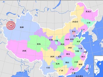 Землетрясение силой более 5 баллов произошло на северо-западе Китая