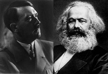 Теории Адольфа Гитлера и Карла Маркса пугающе похожи. (Адольф Гитлер «Книга Конгресса», Карл Маркс «Общественная сфера»)