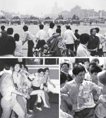Расправа над студентами на площади Тяньаньмэнь 4 июня 1989 года. Фото: Boxun.com
