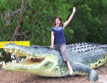 Крокодиловая ферма Хартли. Пластиковый макет самого большого крокодила фермы. Фото предоставлено автором
