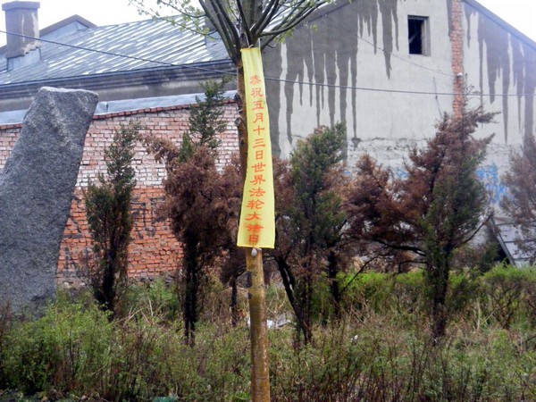 На улицах китайских городов появились транспаранты преследуемой режимом практики Фалуньгун