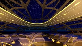 На этом фото, предоставленном компанией «Аэробус» 14 июня 2011 г., изображена бионическая структура и интерактивная оболочка концептуальной кабины «Аэробуса», которая в 2050 г. позволит пассажирам наблюдать за ночным небом во время перелетов.  Фото: Getty Images 