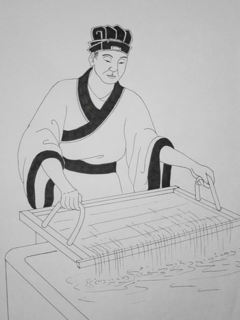 Цай Лунь, изобретатель бумаги. Иллюстрация: Джейд/Великая Эпоха (The Epoch Times) 