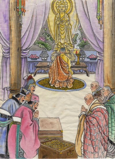 Император У династии Лян – покровитель буддизма. Иллюстрация: Джейн Ку