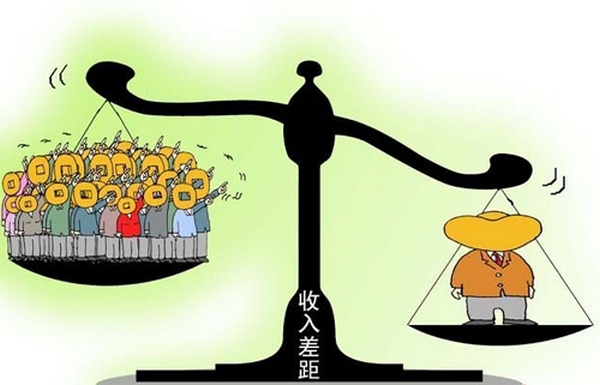Карикатура на разницу доходов в Китае