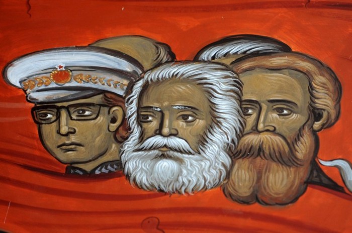 Часть фрески с изображением коммунистических вождей, горящих в аду. Фото: Getty Images