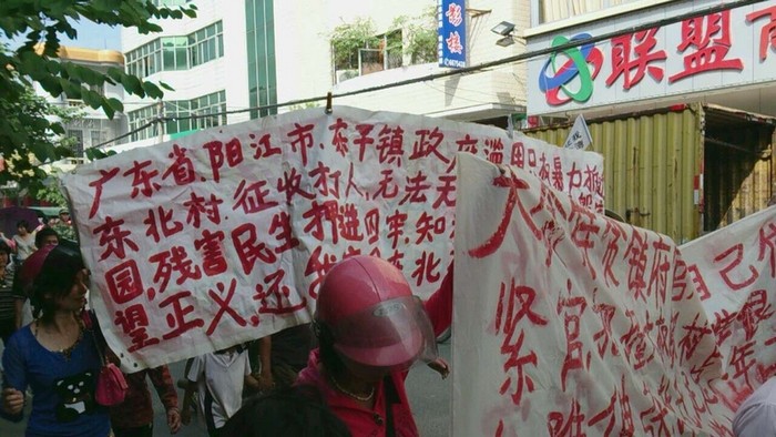 Протест крестьян против отъёма чиновниками земли. Провинция Гуандун. Ноябрь 2013 года. Фото с epochtimes.com