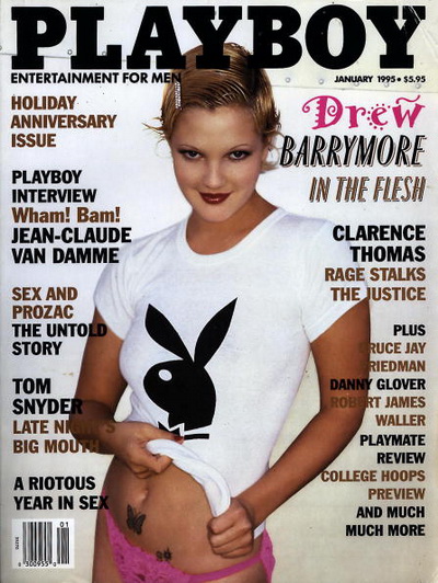 Дрю Бэрримор на обложке журнала Playboy. Фото: Playboy/Online USA