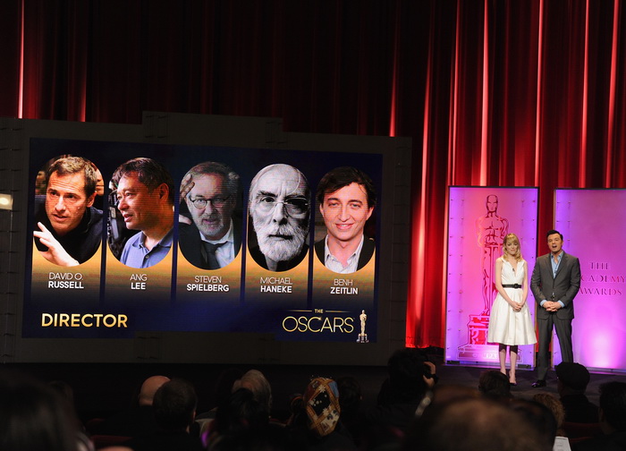 Объявлены номинанты на приз «Оскар». Эмма Стоун и Сет МакФарлейн объявляют номинантов в номинации  «Лучший режиссёр». Фото: Kevin Winter/Getty Images