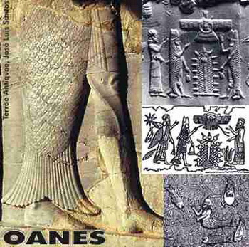 Оаннес. Остатки одного из двух рельефных изображений Оаннеса у входа во дворец в древней персидской столице Пасаргады, недалеко от Шираза, Иран.  Фото: terraeantiqvae.blogia.com