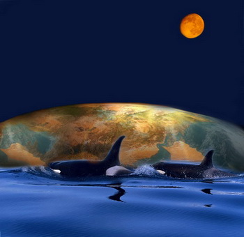 Бабушка рассказывала, что Земля стоит на трех китах, которые плавают в огромном море. Иллюстрация: Ирина Рудская/Великая Эпоха (The Epoch Times) 