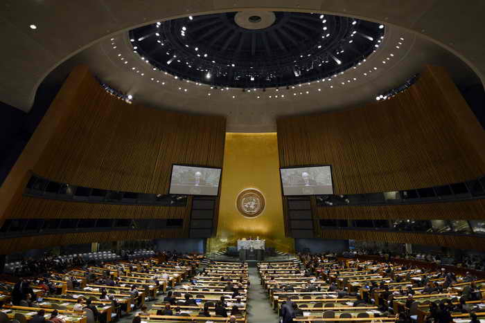 Положительная тенденция в отношении отказа государств от смертной казни наблюдается в мире, об этом заявил генеральный секретарь ООН Пак Ги Мун на специальном заседании в штаб-квартире ООН в Нью-Йорке. Фото: TIMOTHY A. CLARY/AFP/GettyImages
