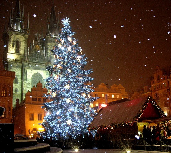 Новый год и Рождество в Чехии. Главная елка Праги на Староместской площади. Фото: Алла ЛАВРИНЕНКО/ Великая Эпоха (The Epoch Times)