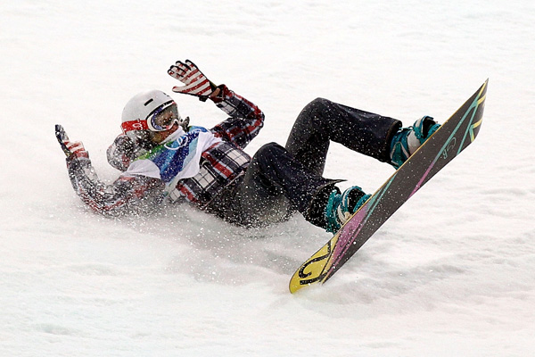 Олимпиада в Ванкувере. Падение Gretchen Bleiler, сноубордистки из США. Фото:Streeter Lecka/Getty Images Sport 