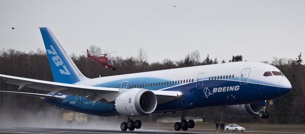 Полет нового реактивного самолета, Боинга-787, состоялся во вторник. Фоторепортаж