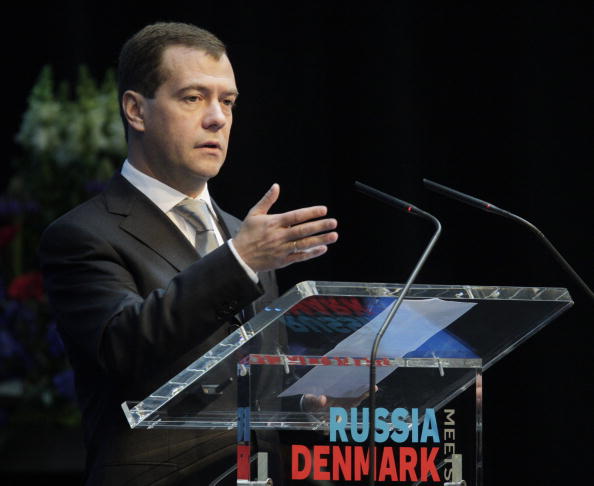 Дмитрий Медведев побывал на российско-датском бизнес-форуме. Фото: DMITRY ASTAKHOV/AFP/Getty Images