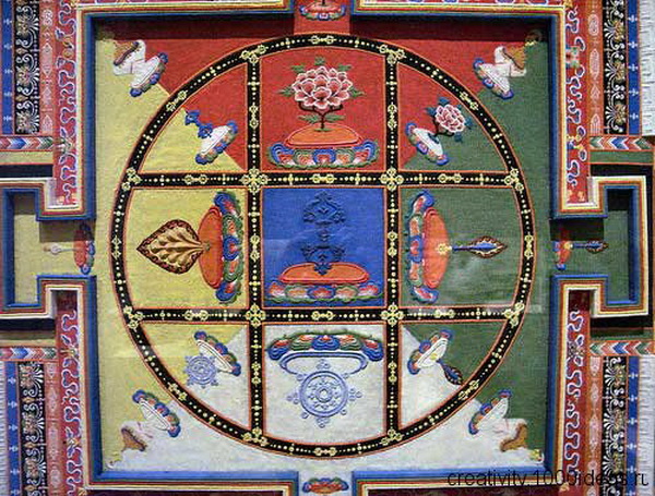 Тибетское искусство песчаных мандал. Фото с сайта: creativity.1000ideas.ru