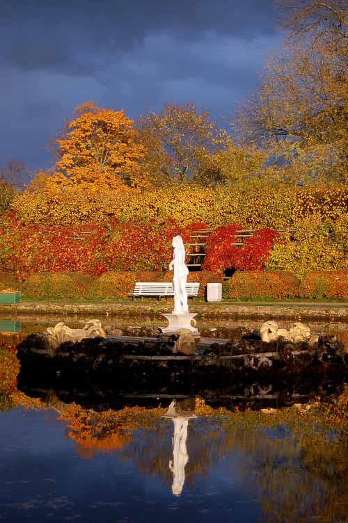 Золотая осень в Петергофе. Зеркальное отражение