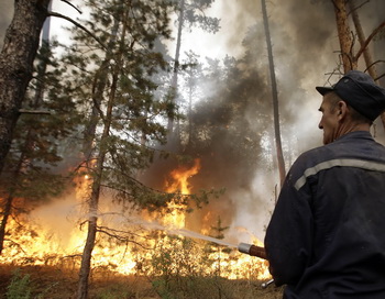 Пожар в лесу. Фото: ARTYOM KOROTAYEV/AFP/Getty Images