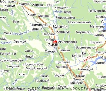 В городе Зима Иркутской области произошла перестрелка. Фото: maps.yandex.ru