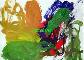 Так рисуют шимпанзе. ФОТО: ANIMALS.ART