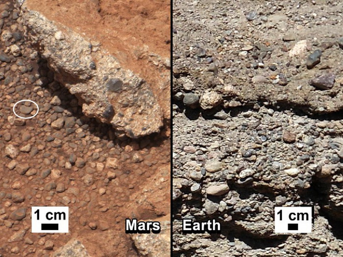 Речную гальку на Марсе обнаружил Curiosity. Фото: nasa.gov