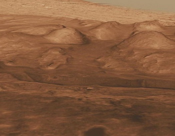 Марс, кратер Гейла, смотреть в 3-D