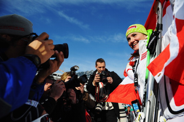 Элизабет Гергль завоевала золотую медаль в супергиганте чемпионата по горным лыжам. Фото: Clive Mason/Getty Images