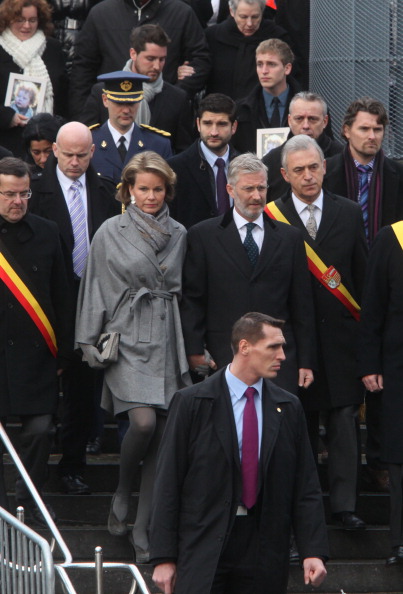 Принцесса и принц Бельгии Матильда и Филипп на памятной церемонии в городе Льеже