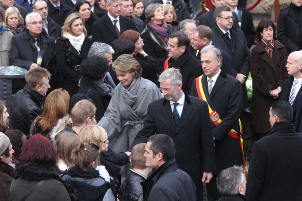Принцесса и принц Бельгии Матильда и Филипп на памятной церемонии в городе Льеже