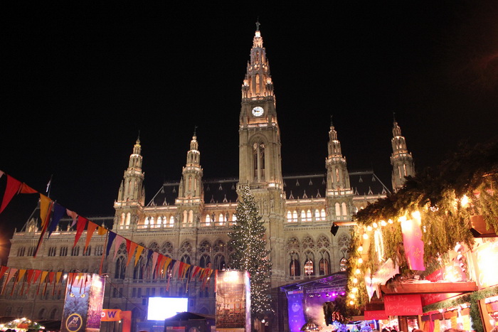 Венская Ратуша в дни Нового года. Фото: flickr