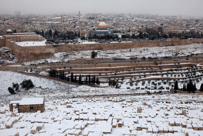 Снег в Израиле. Фото:   Uriel Sinai/Getty Images