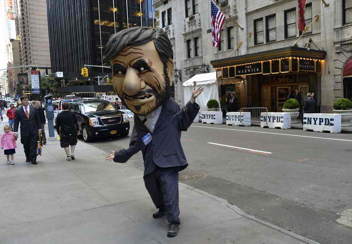 Протесты против президента Ирана Ахмадинежада в Нью-Йорке 24 сентября 2012 г. Фото: TIMOTHY A. CLARY/AFP/GettyImages