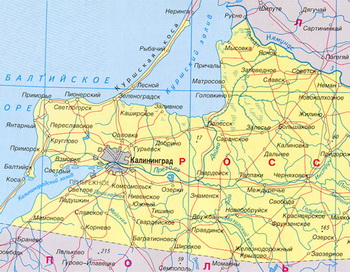 Фрагмент карты Калининградской области. Фото с сайта allrf.ru