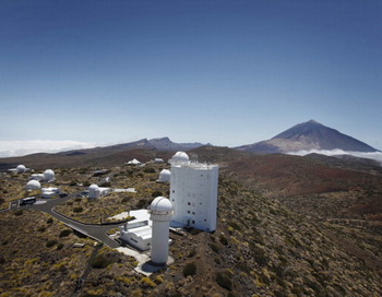Телескоп «Грегор» начал изучать Солнце с вершины вулкана Тейде на Канарских островах. Фото: AFP/Getty Images