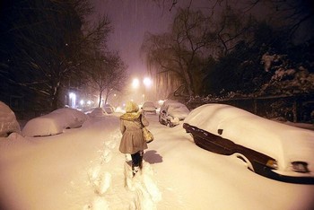 Снег на улицах Нью-Йорка. Фото: Getty Images /Fotobank