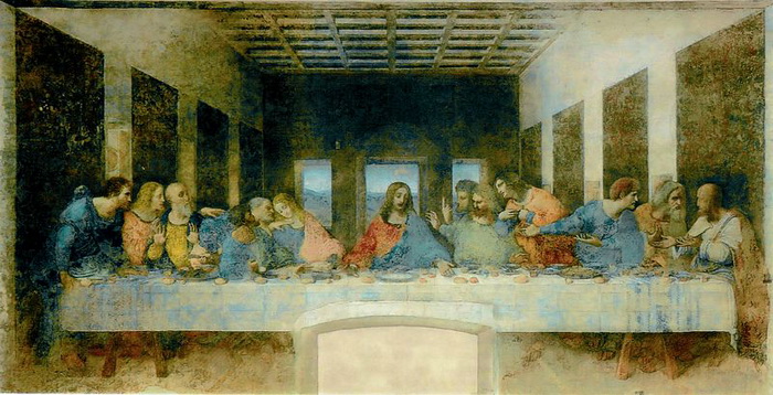Фреска Леонардо да Винчи «Тайная вечеря» (1495—1498) в трапезной доминиканского монастыря Санта-Мария делле Грацие в Милане, Италия. Фото: commons.wikimedia.org