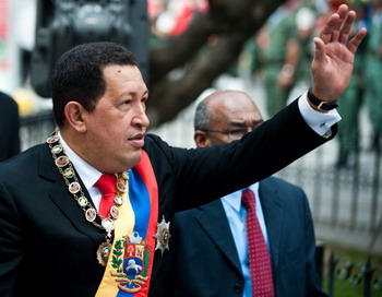Президент Венесуэлы Уго Чавес во время  Национальной ассамблеи у здания Конгресса в Каракасе 15 января 2011 года. Фото: MIGUEL GUTIERREZ/AFP/Getty Images