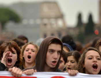 В Риме произошли столкновения студентов с полицией