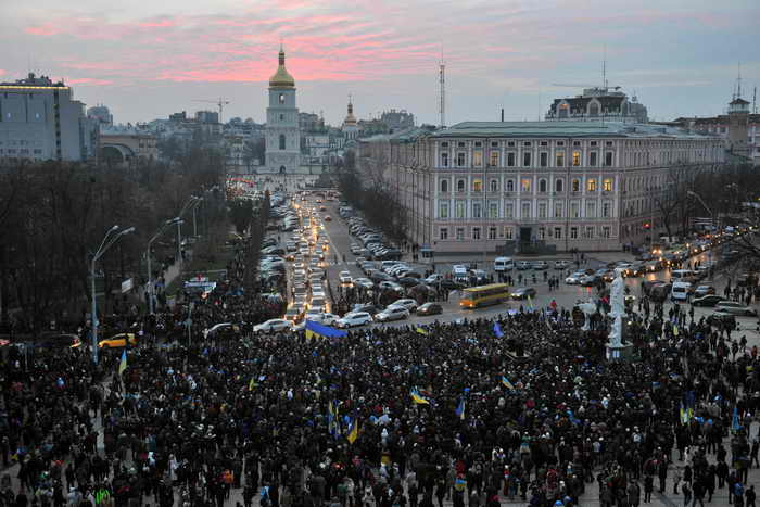 Жители Львова прибыли в Киев на вече
