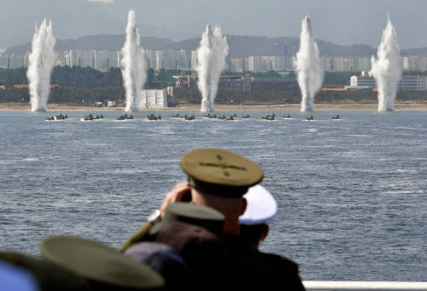 Южнокорейские морские пехотинцы участвуют в учениях. Фото:  SONG KYUNG-SEOK/POOL/AFP via Getty Images) | Epoch Times Россия
