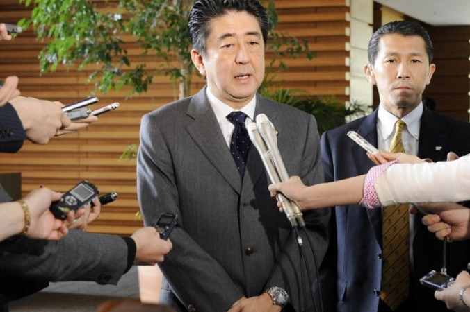 Премьер-министр японии Синдзо Абэ.Фото: JIJI PRESS/AFP/Getty Images | Epoch Times Россия