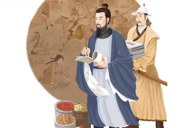 Елюй Чуцай — главный конфуцианский советник монгольских императоров. Иллюстрация: SM Yang/Epoch Times | Epoch Times Россия