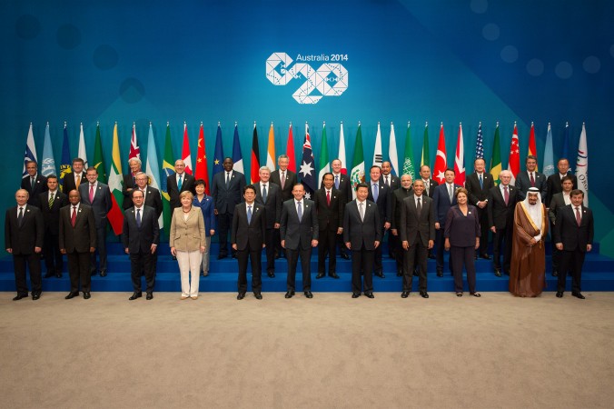 Мировые лидеры на саммите G-20 2014 года в Брисбене, Австралия. Китай проведёт саммит G20 в 2016 году в Ханчжоу. Andrew Taylor/G20 Australia via Getty Images | Epoch Times Россия