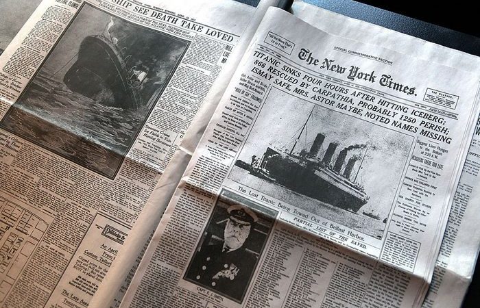 Газета The New York Times от 15 апреля 1912 сообщает о гибели «Титаника». Фото: John Moore/Getty Images | Epoch Times Россия